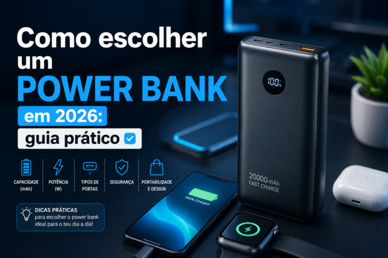 Como escolher um power bank em 2026: guia prático