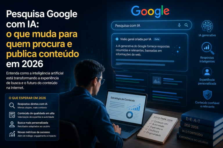 Pesquisa Google com IA: o que muda para quem procura e publica conteúdo em 2026