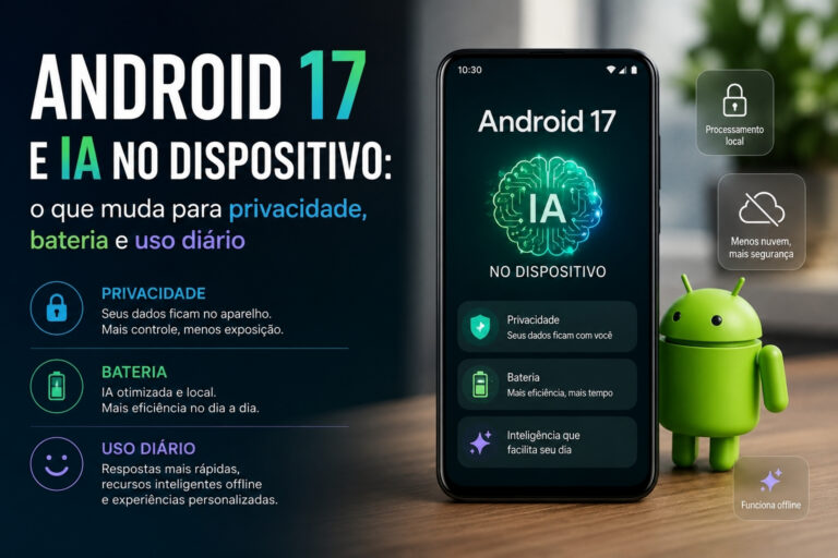 Android 17 e IA no dispositivo: o que muda para privacidade, bateria e uso diário